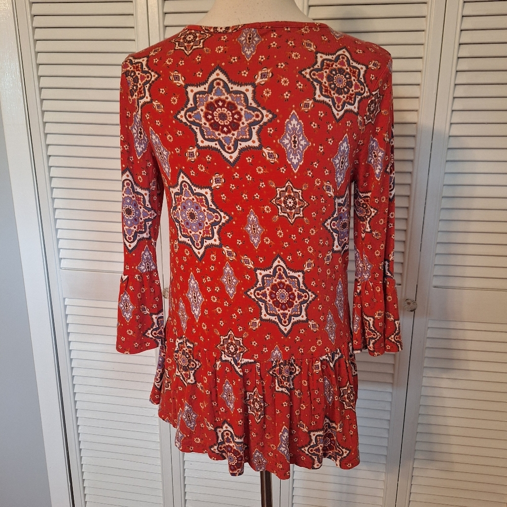 Eyeshadow Bell Sleeve Babydoll Top Blouse Small *C5 - Picture 2 of 7